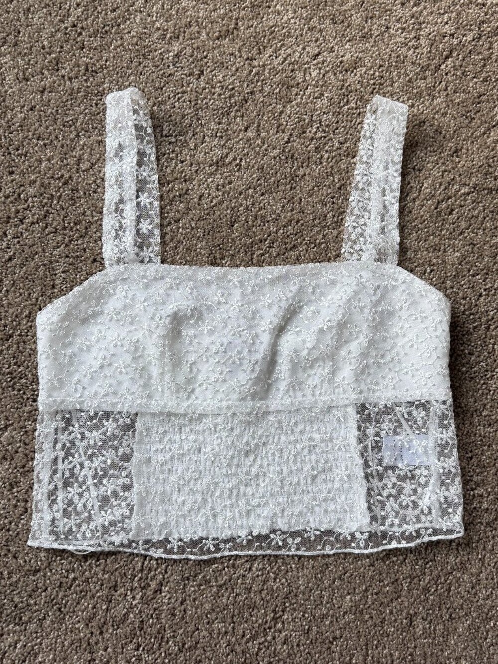 Grey Bandit White Sheer Floral Top